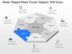 Zd seven staged mixed puzzle diagram with icons powerpoint template