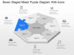 Zd seven staged mixed puzzle diagram with icons powerpoint template