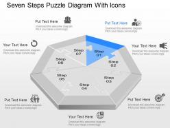 Zk seven steps puzzle diagram with icons powerpoint template