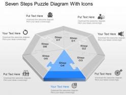 Zk seven steps puzzle diagram with icons powerpoint template