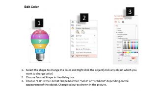 0814 business consulting five segments in light bulb with icons powerpoint slide template
