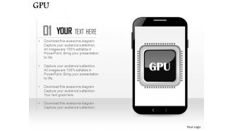 0814 graphic processing unit gpu icon in mobile phone ppt slides