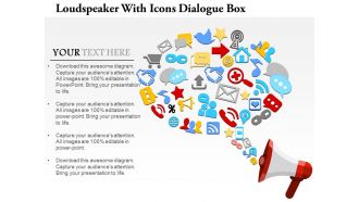 0914 business plan loudspeaker with icons dialogue box image slide powerpoint template