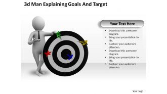 1013 3d man explaining goals and target ppt graphics icons powerpoint