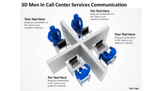 3d men in call center services communication ppt graphic icon