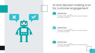 AI And Decision Making Icon For Customer Engagement Ppt PowerPoint