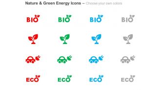 Bio plant car eco nature safety ppt icons graphics