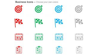 Business target checkered flag schedule checklist ppt icons graphics