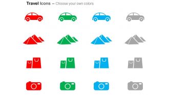 Car camps bags camera ppt icons graphics