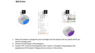 Cq four staged circle of puzzle and icons for problem solving powerpoint template