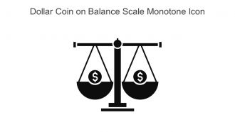 Dollar Coin On Balance Scale Monotone Icon In Powerpoint Pptx Png And Editable Eps Format