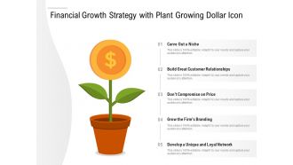 Financial growth strategy with plant growing dollar icon