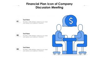 Financial plan icon of company discussion meeting