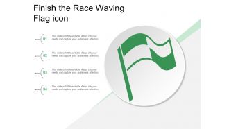 Finish the race waving flag icon