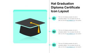 Hat graduation diploma certificate icon layout