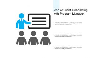 Icon of client onboarding with program manager