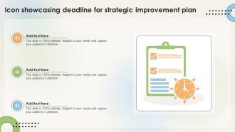 Icon Showcasing Deadline For Strategic Plan Improvement Plan Ss