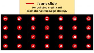Icons Slide For Building Credit Card Promotional Campaign Strategy SS V