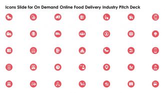 Icons slide for on demand online food delivery industry pitch deck ppt brochure