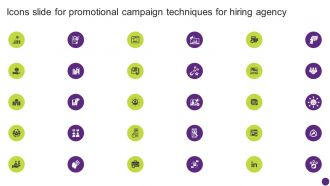 Icons Slide For Promotional Campaign Techniques For Hiring Agency Strategy SS V