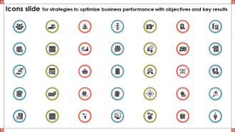Icons Slide For Strategies To Optimize Business Performance With Objectives PPT Example