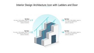 Interior design architecture icon with ladders and door