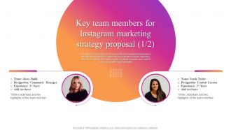 Key Team Members For Instagram Marketing Strategy Proposal Ppt Icon Clipart Images