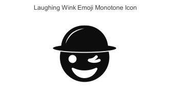 Laughing Wink Emoji Monotone Icon In Powerpoint Pptx Png And Editable Eps Format