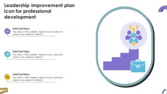 Leadership Improvement Plan Icon For Professional Development Improvement Plan SS