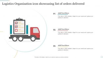 Logistics Organization Icon Showcasing List Of Orders Delivered