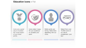 Medal sports read school bus ppt icons graphics