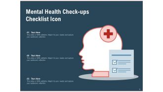 Mental Health Icon Positive Thinking Individual Gear Checklist Magnifying Arrows