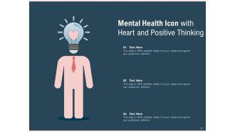 Mental Health Icon Positive Thinking Individual Gear Checklist Magnifying Arrows
