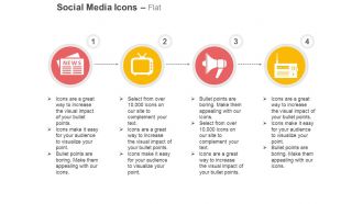 Newspaper television megaphone radio ppt icons graphics