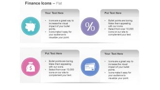 Piggy bank percentage symbol dollar bag money saving ppt icons graphics