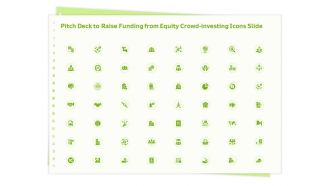 Pitch deck to raise funding from equity crowd investing icons slide ppt powerpoint presentation slides