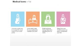 Pregnant woman medical receptionist nurse childcare ppt icons graphics