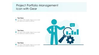 Project portfolio management icon with gear