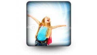 Happy young girl ppt icon for ppt templates and slides s