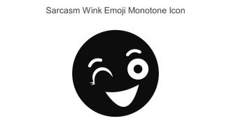 Sarcasm Wink Emoji Monotone Icon In Powerpoint Pptx Png And Editable Eps Format