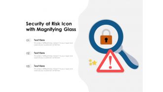 Security at risk icon with magnifying glass