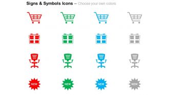 Shopping cart battery chair brand new ppt icons graphics