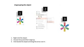 Six arrows design boxes with icons flat powerpoint design