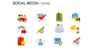 Social media icons powerpoint presentation slides