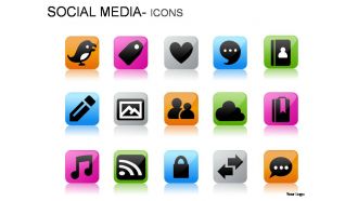 Social media icons powerpoint presentation slides