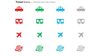Taxi bus plane global travel ppt icons graphics