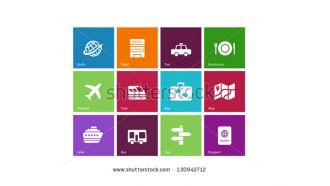 Taxi bus plane global travel ppt icons graphics
