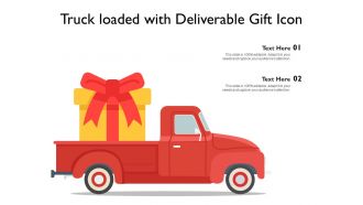 Truck loaded with deliverable gift icon