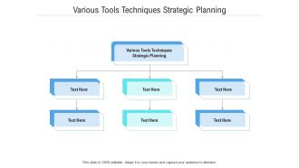 Various tools techniques strategic planning ppt powerpoint presentation icon smartart cpb