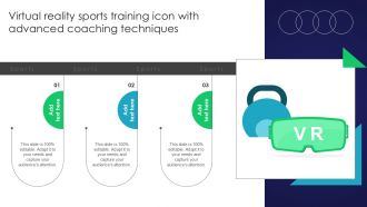 Virtual Reality Sports Training Icon With Advanced Coaching Techniques Ppt Presentation